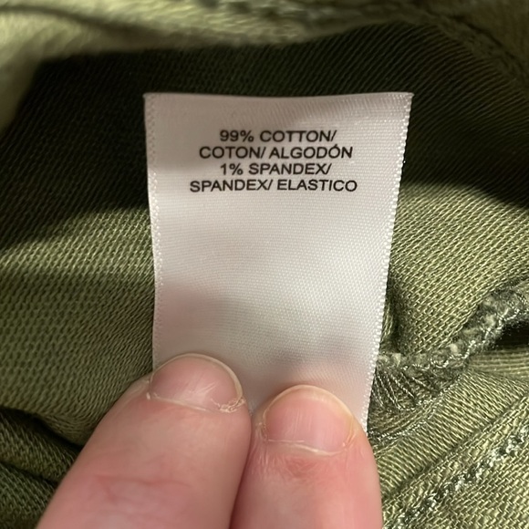 Lucky Brand Women’s Jacket Large Green Cotton Blend Button Front Cropped Casual - Picture 8 of 9